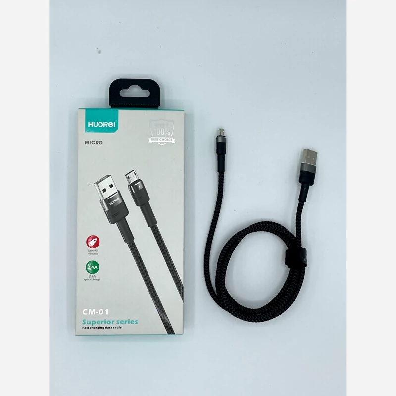 کابل شارژ و انتقال داده کنفی میکرو HUOREI مدل CM-01 سوپریور سری 1 متری