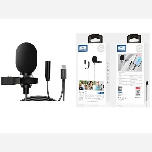 میکروفن یقه ای سیمی Earldom مدل ET-E39 تایپ C با خروجی هدفون