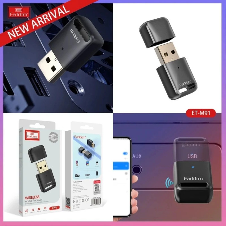 دانگل بلوتوث Earldom مدل ET-M91 - گیرنده بلوتوث USB خودرو و سیستم صوتی