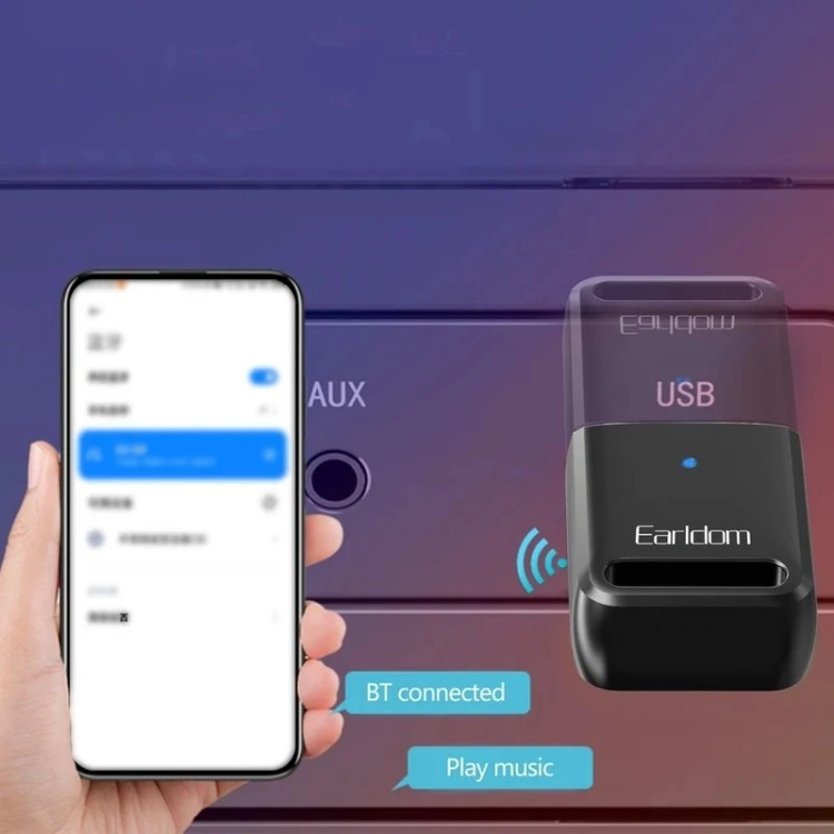 دانگل بلوتوث Earldom مدل ET-M91 - گیرنده بلوتوث USB خودرو و سیستم صوتی