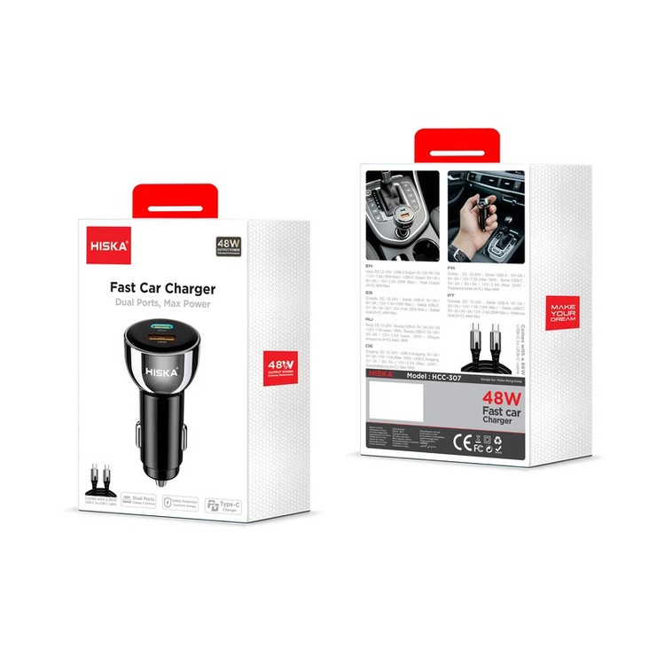 شارژر فندکی 30 وات هیسکا مدل HCC-307